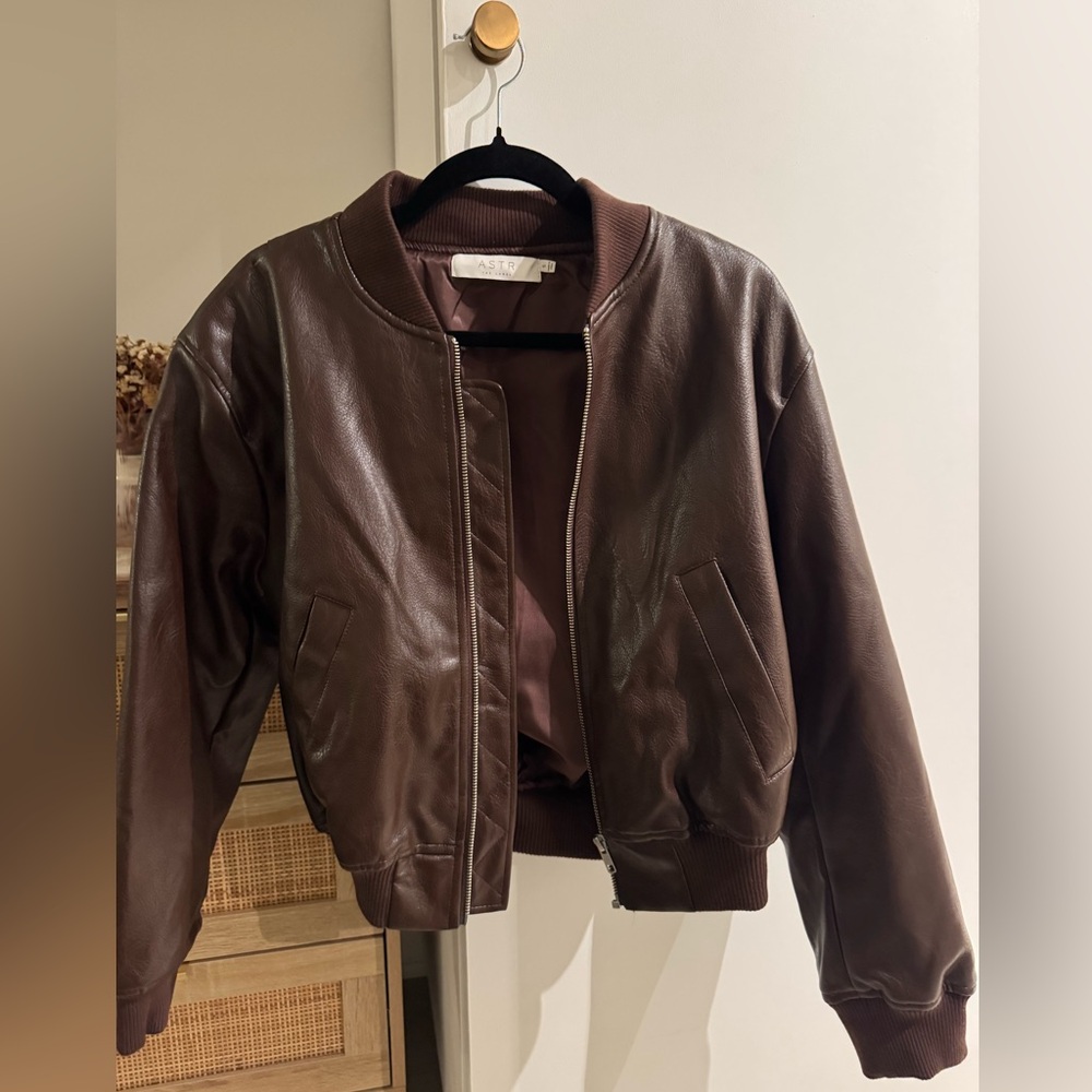 Astr Chocolate Brown Bomber Jacket
